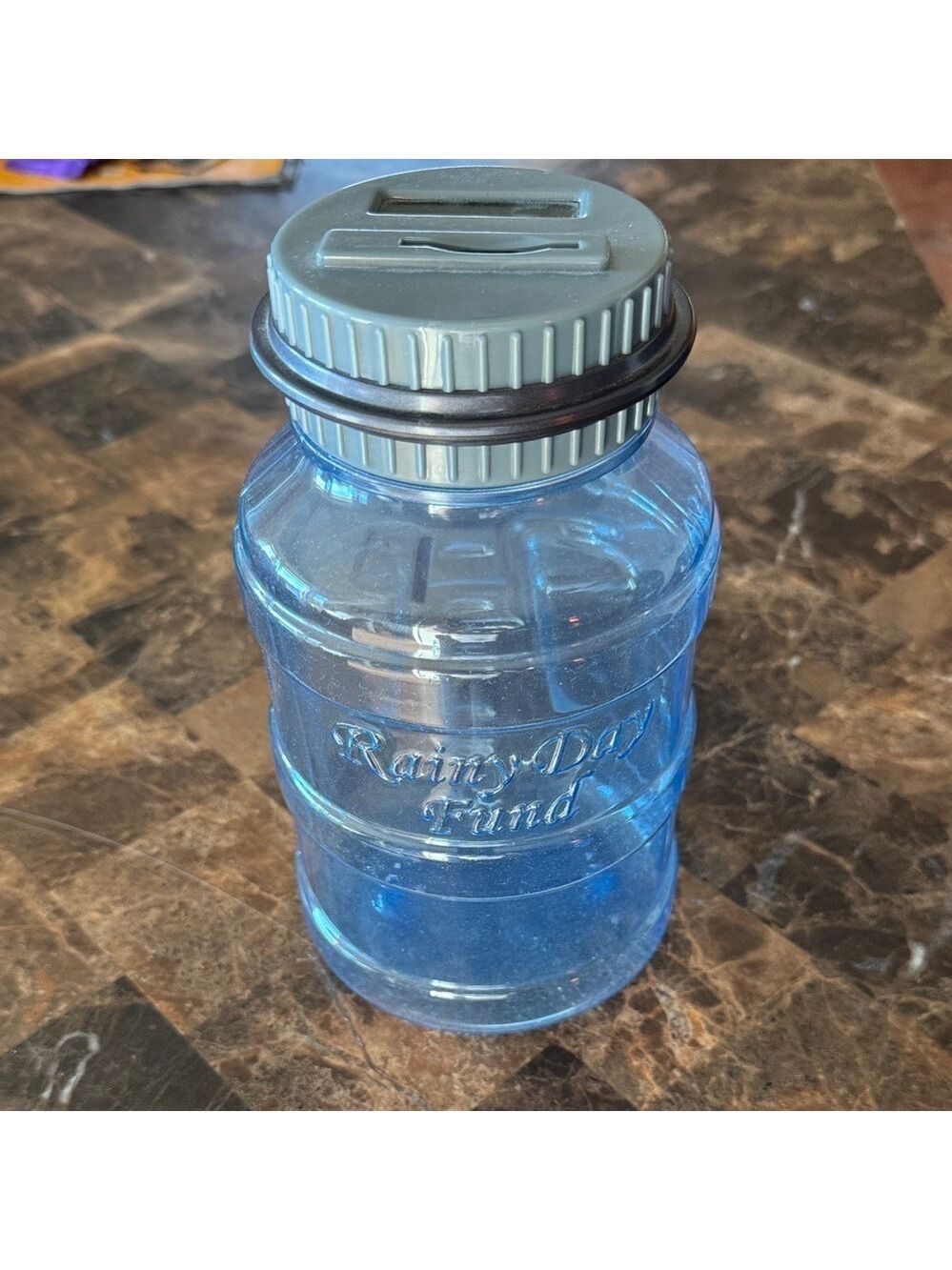 Blue Rainy Day Fund Jar